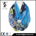 Print splicing polyester and viscose blended scarf